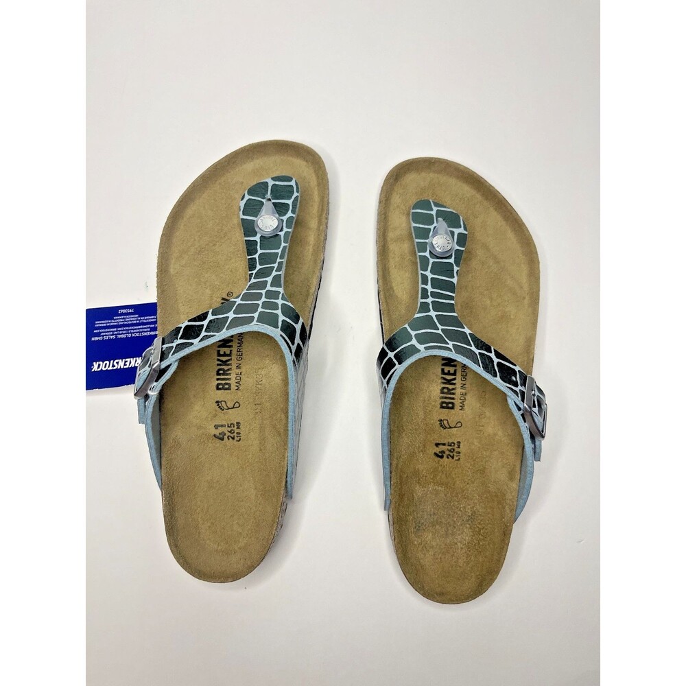 BIRKENSTOCK GIZEH Thong Sandals Sz 10-10.5 Women's "Gator Gleam" in Green